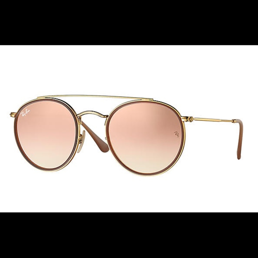 Rose Gold Round Double Bridge Ray-Ban